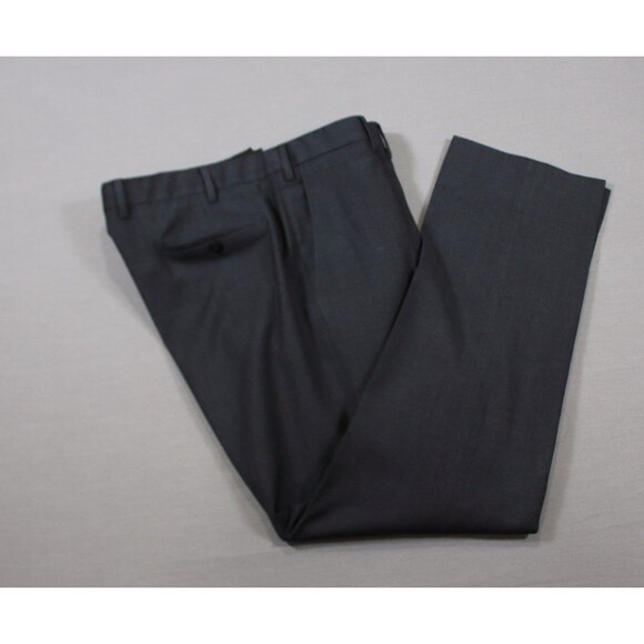 Giorgio Armani Pants Mens Blue Small Checked Wool Dress Trousers 38" X 32" - Picture 8 of 10